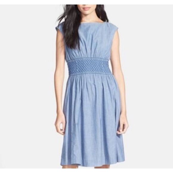 Kate Spade Chambray Blaire Dress Pockets sz 4 - Picture 1 of 4